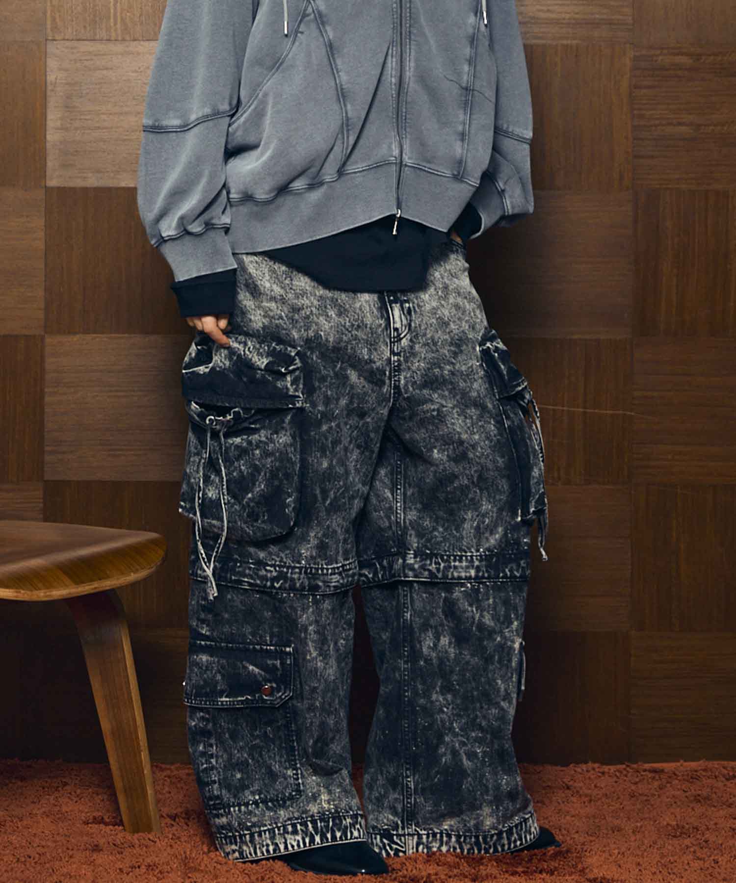 Big Pocket 2way Buggy Denim Cargo Pants