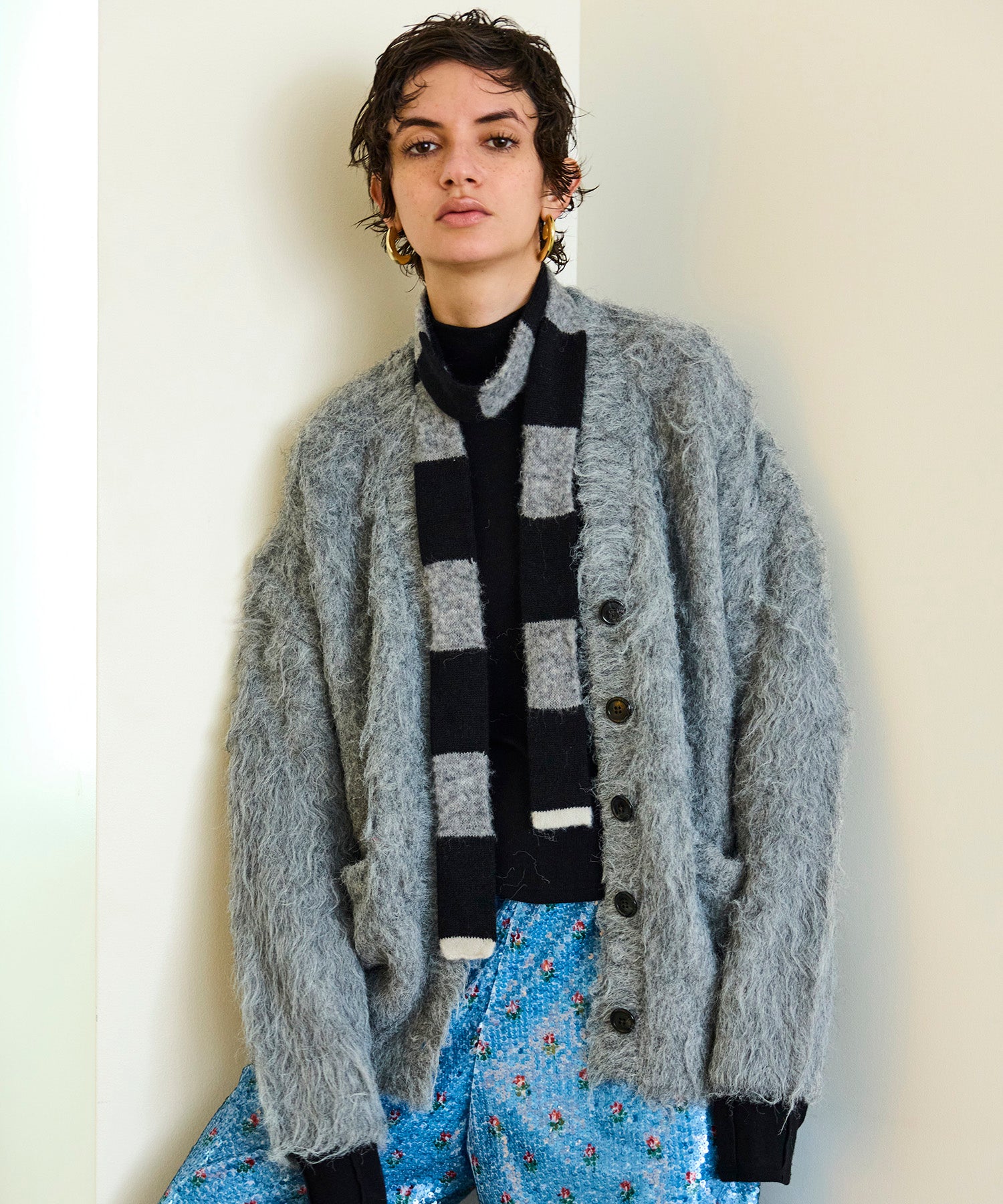 Fluffy Shaggy Knit Cardigan