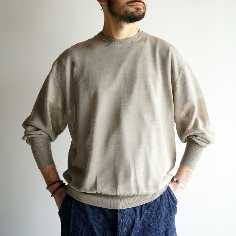 HERILL] Ramie Highgauge Crewneck (BLUE) – MaW SAPPORO