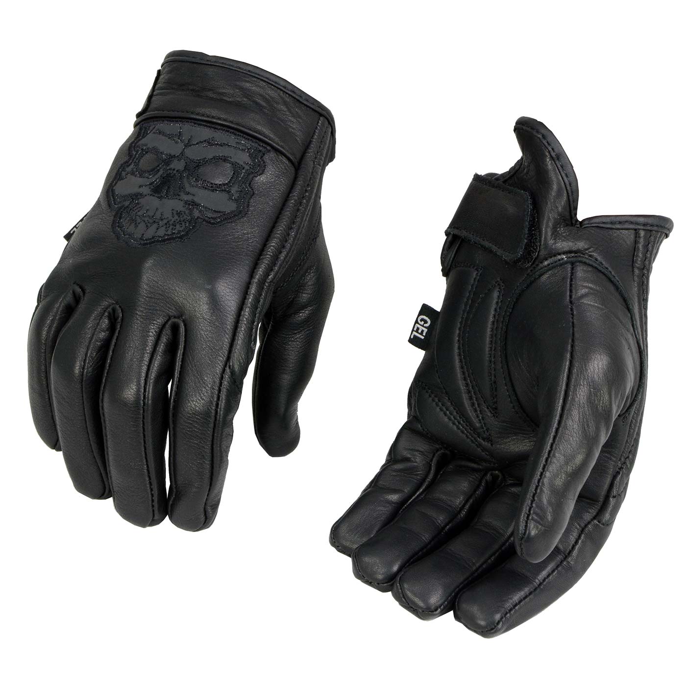 Milwaukee Leather MG7570 Men's 'Reflective Skull' Black Leather