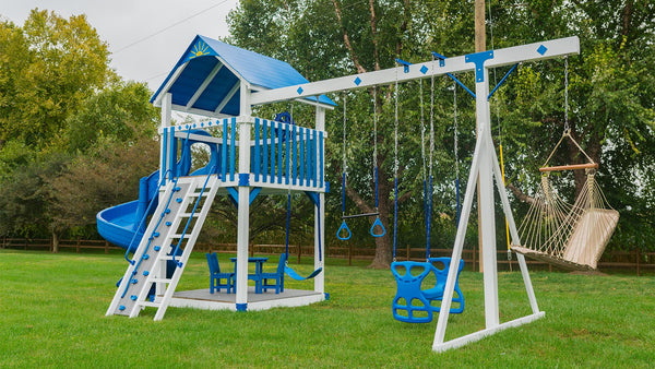 King Swings Captain's Pearl Vinyl Swing Set - NJ Swingsets