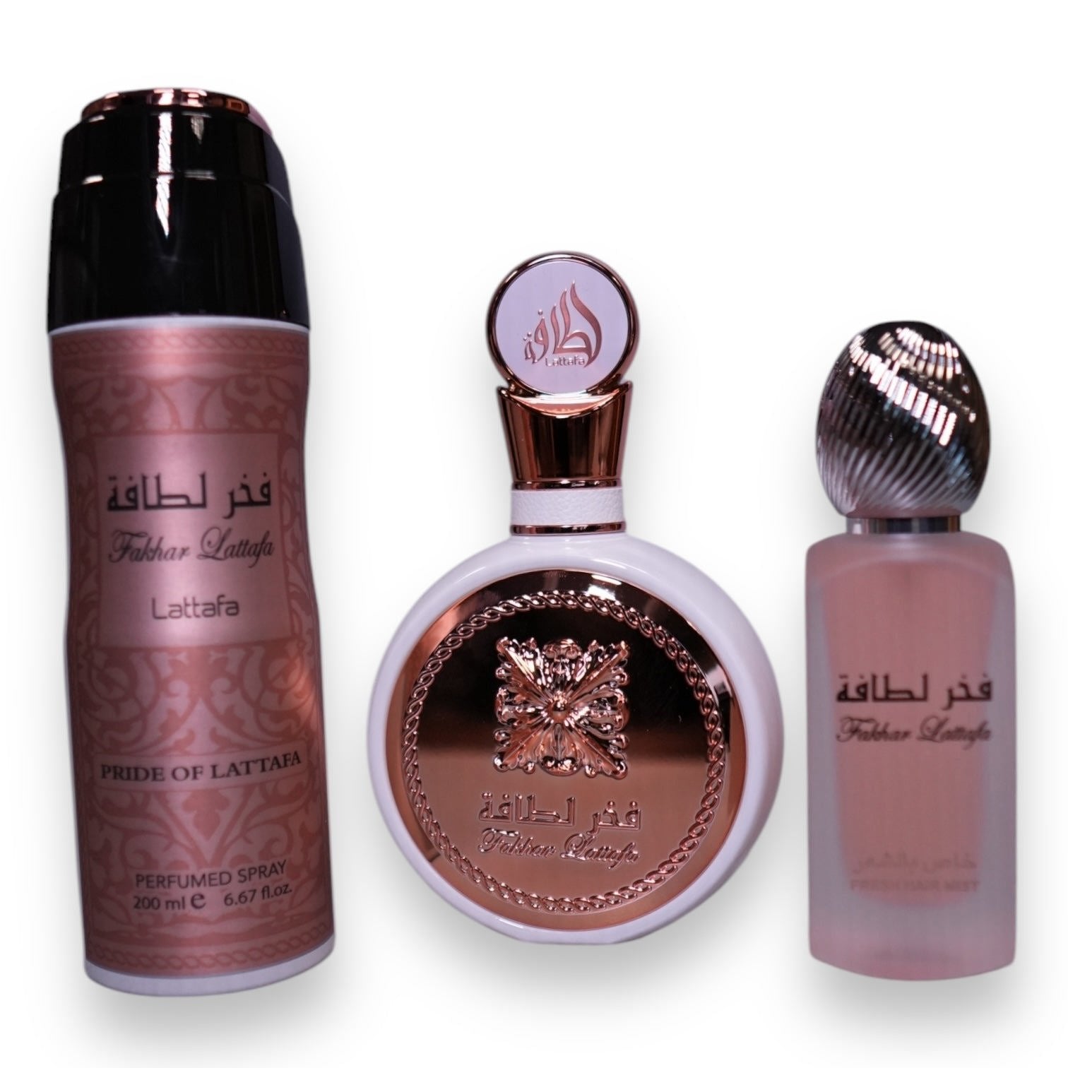 Lattafa Set Fakhar Rose 3 pc W EDP 3.4 oz – Oasis Perfumes USA