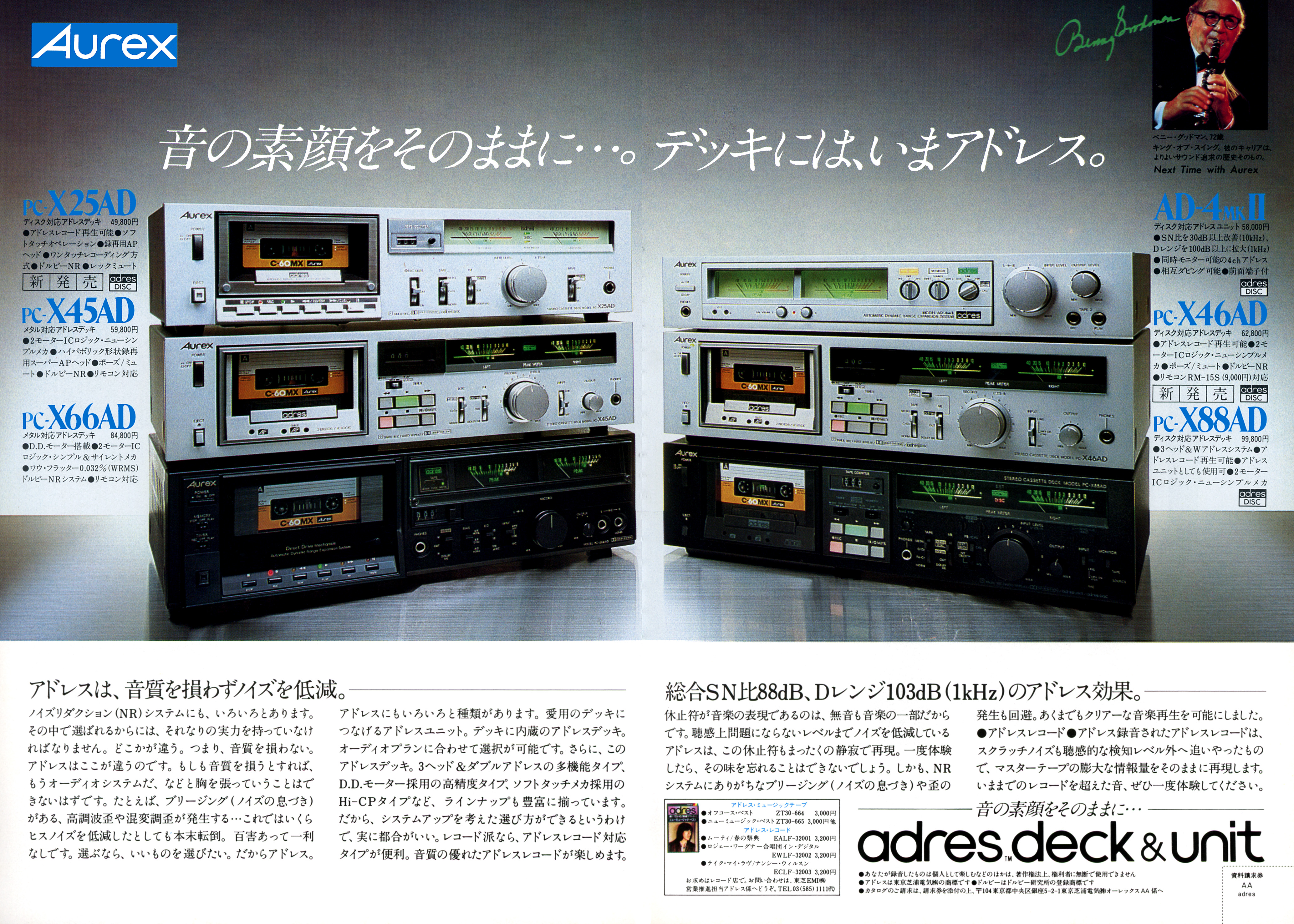 オーレックス PC-X25AD, PC-X45AD, PC-X46AD, PC-X66AD, PC-X88AD, AD