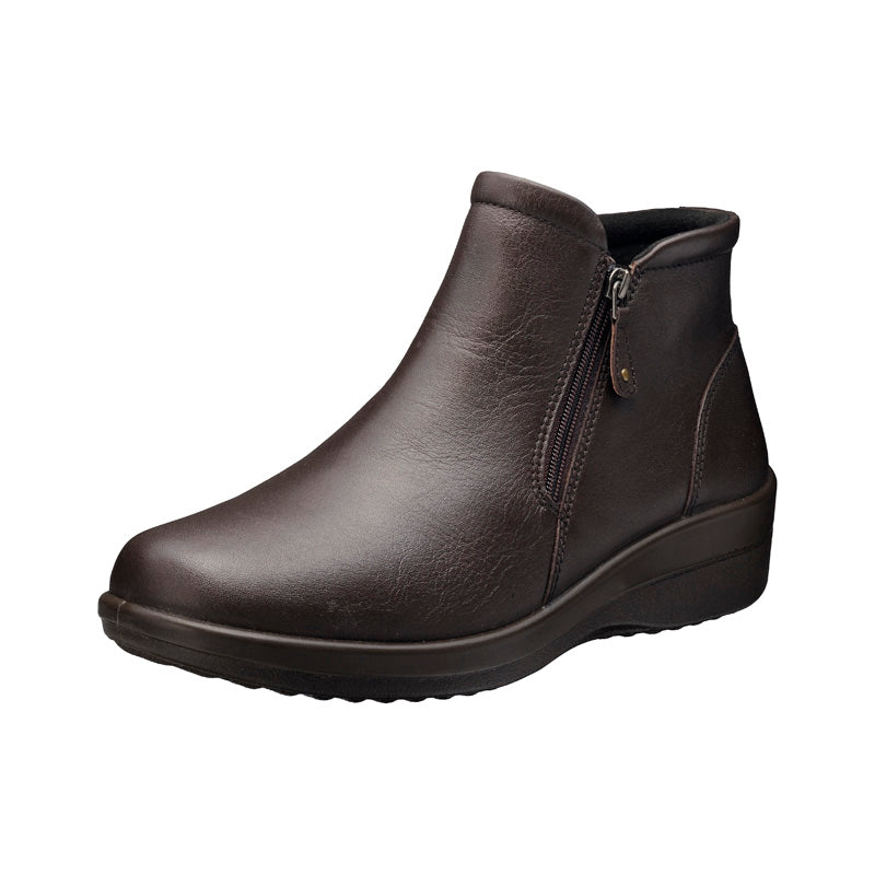 アキレス・ソルボ C 570 コーヒー｜牛革4Eショートブーツ｜撥水