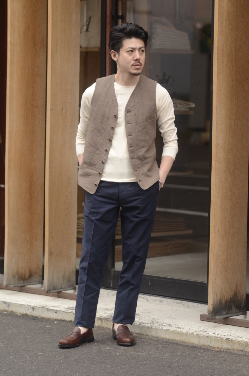 SAGAN VEST / Prince Of Wales Brown check | ANATOMICA SAPPORO