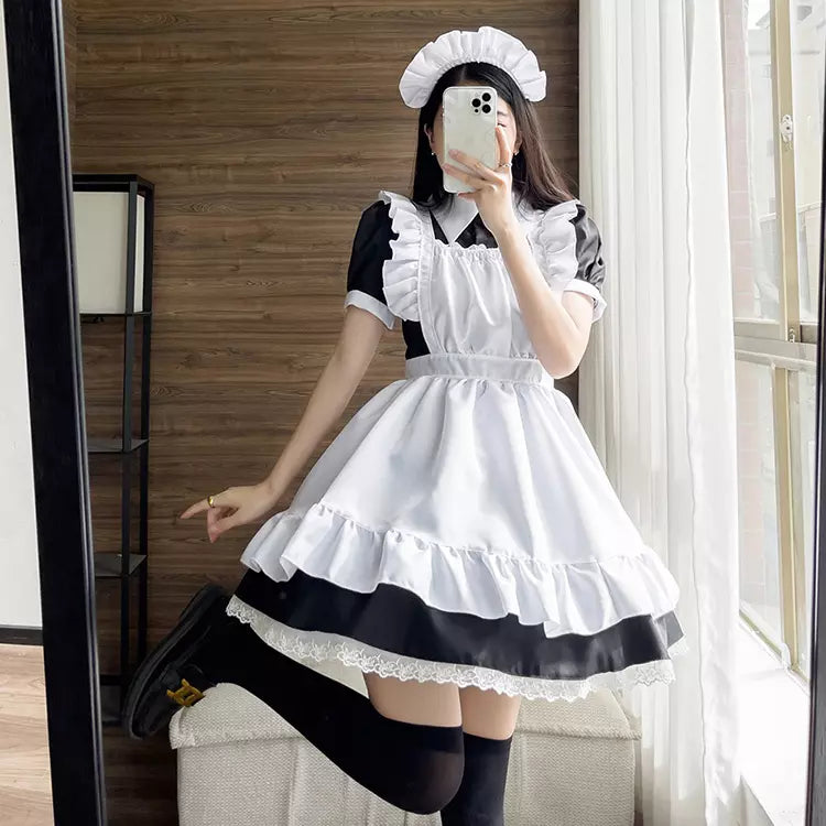 大きいサイズ レディース｜ミニフリルメイド服ワンピ―ス (2L/3L/4L/5L