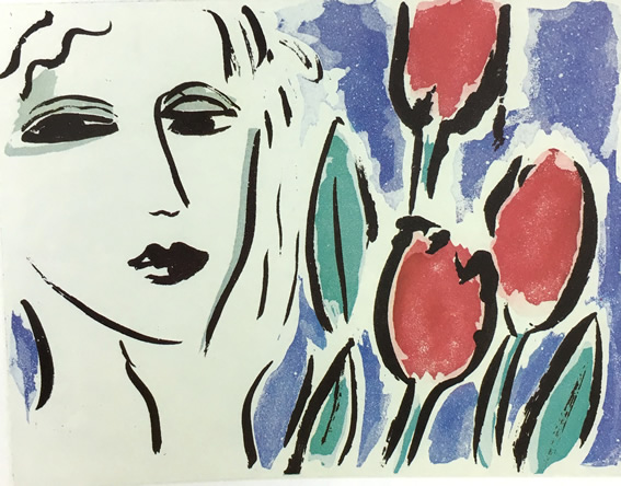 カシニョール「THE BLUE BIKE」リトグラフ -探している絵画の情報を