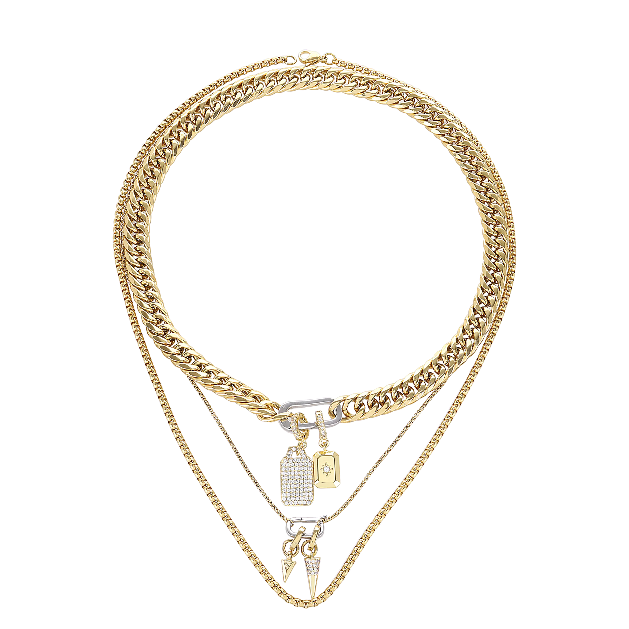 Just Click Tag Layered Necklace Set– Artizan Joyeria