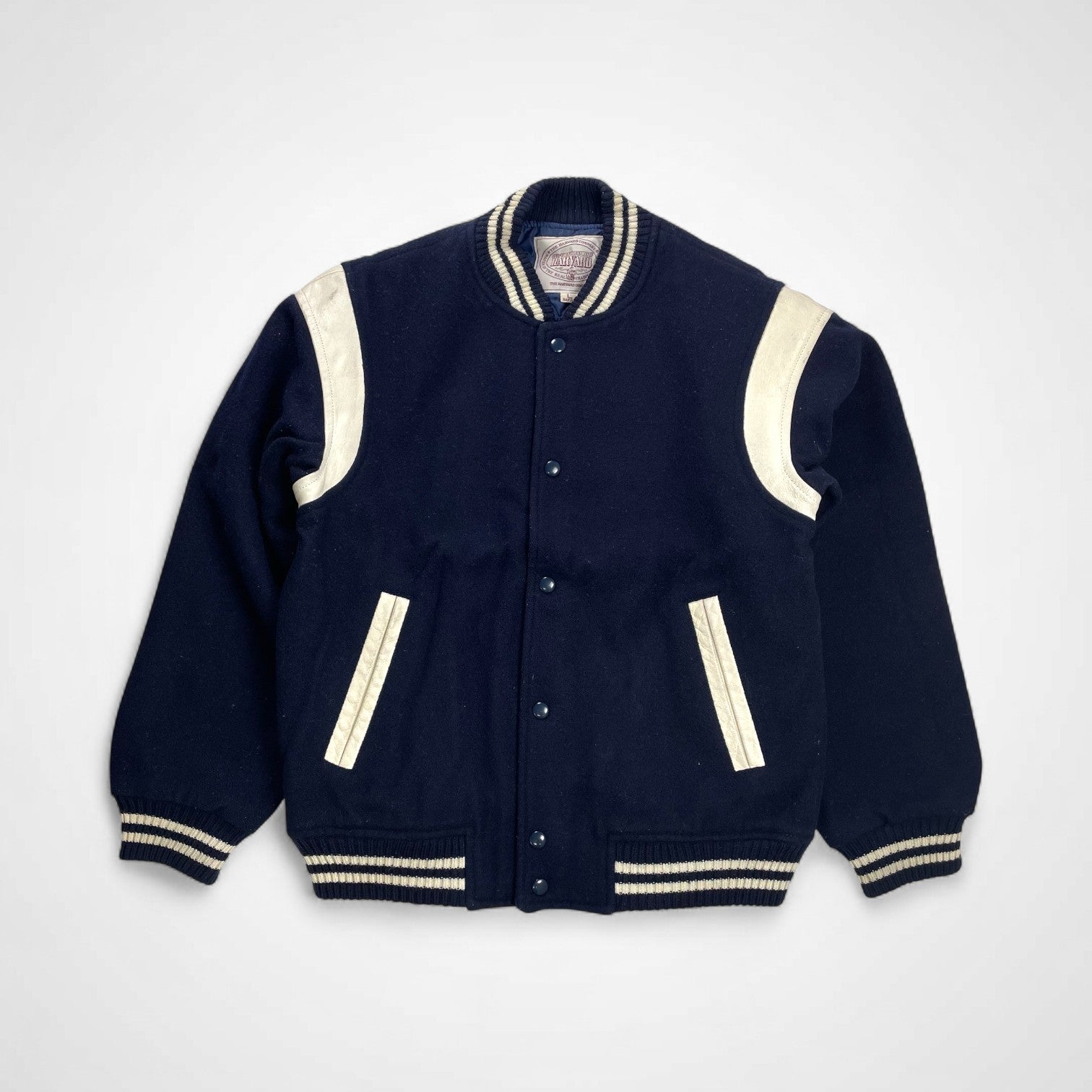90s HARVARD ハーバード / 希少無地 アワードジャケット スタジャン