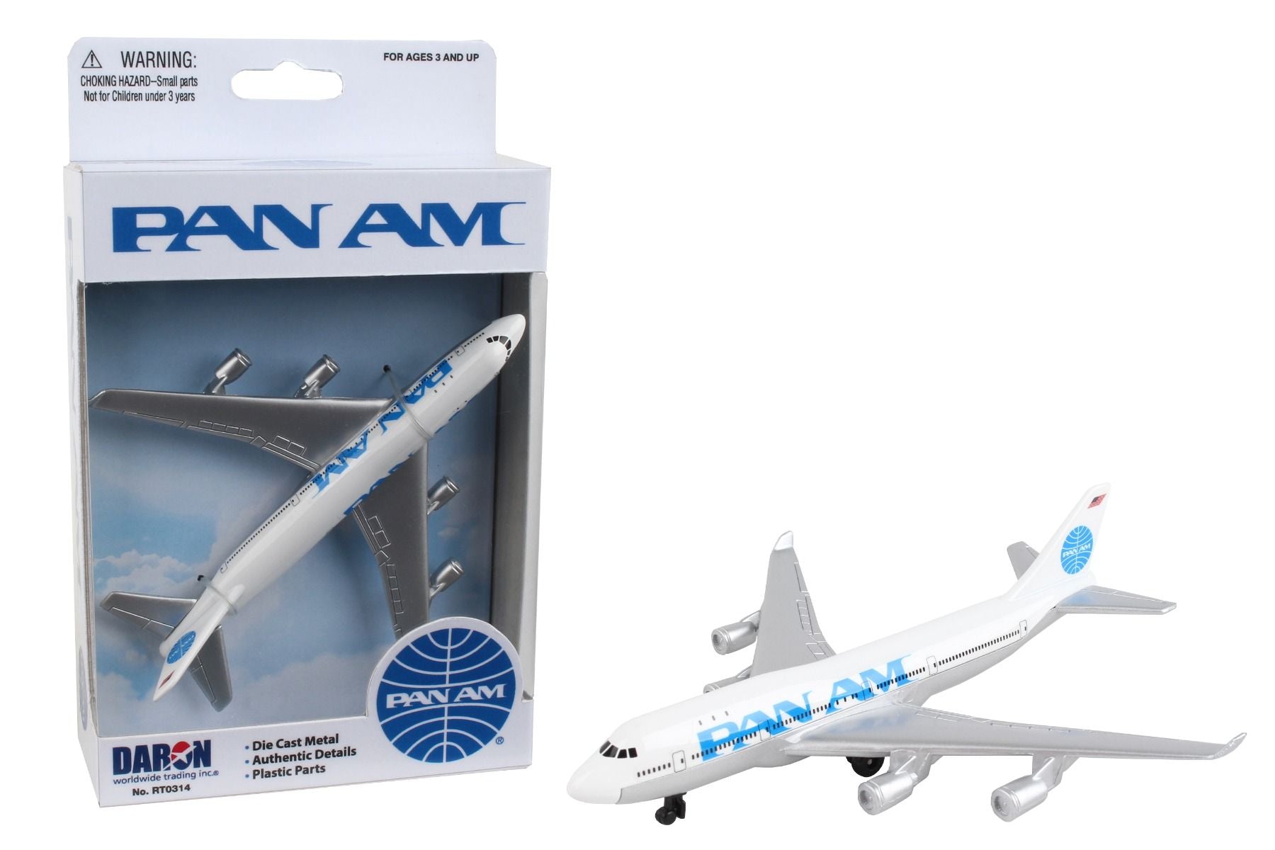 Daron | Boeing 747 Pan Am Airlines Diecast Aircraft Toy | Bellford