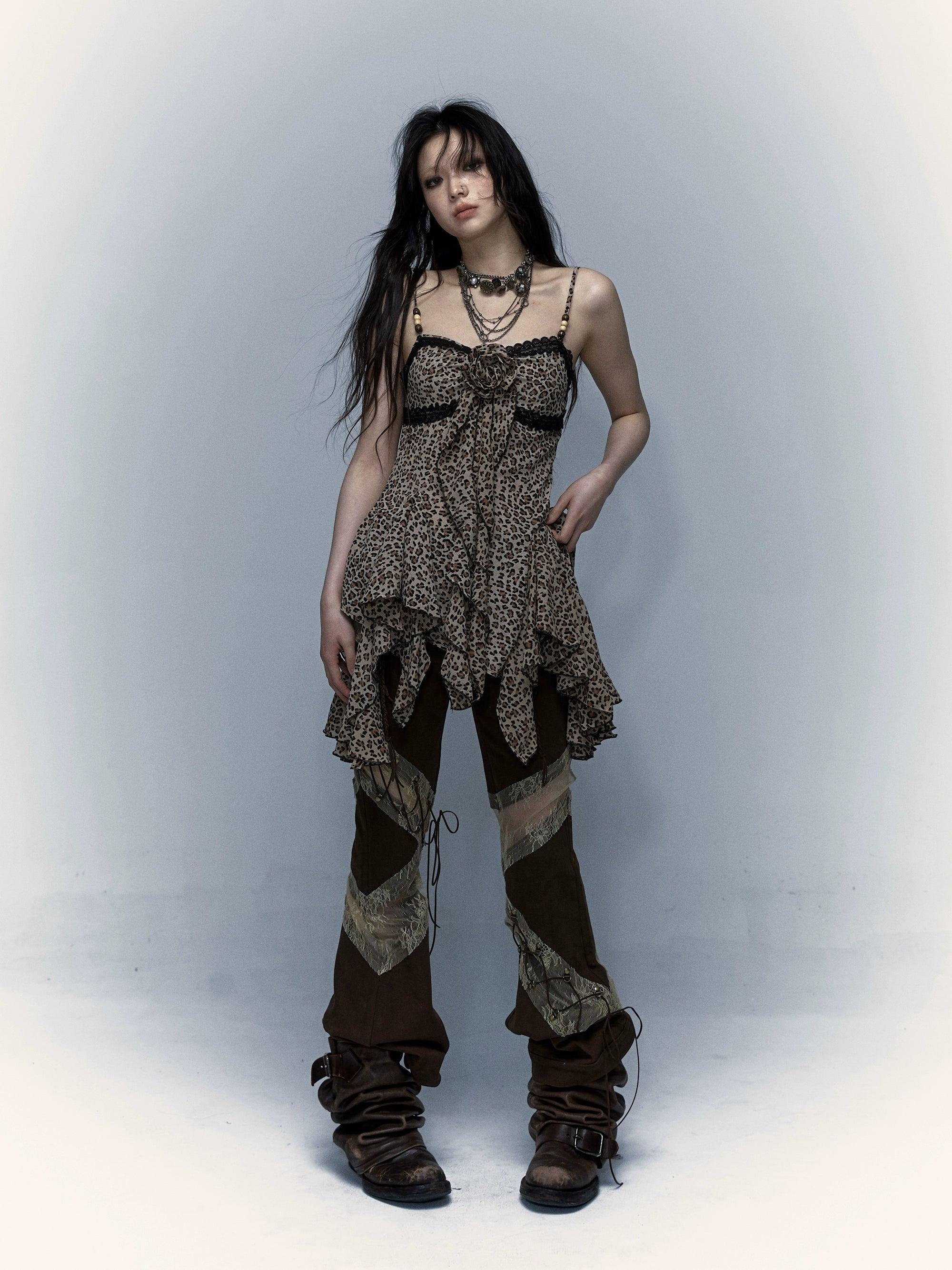 No Romance Floral Handkerchief Hem Camisole - Women's Lace Trim Asymm