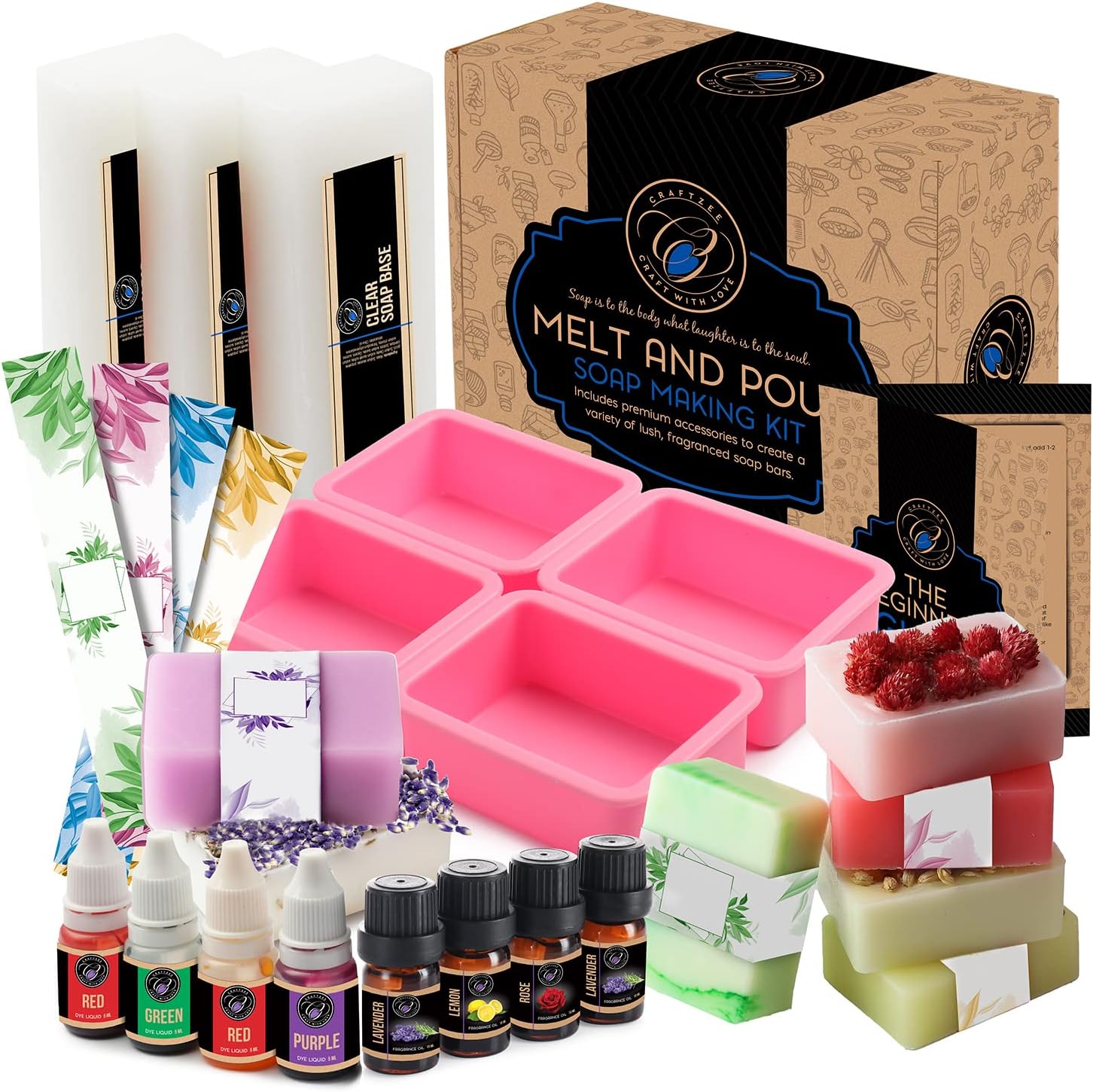 Melt and Pour Soap Making Kit with Glycerin Soap Base, Fragrance