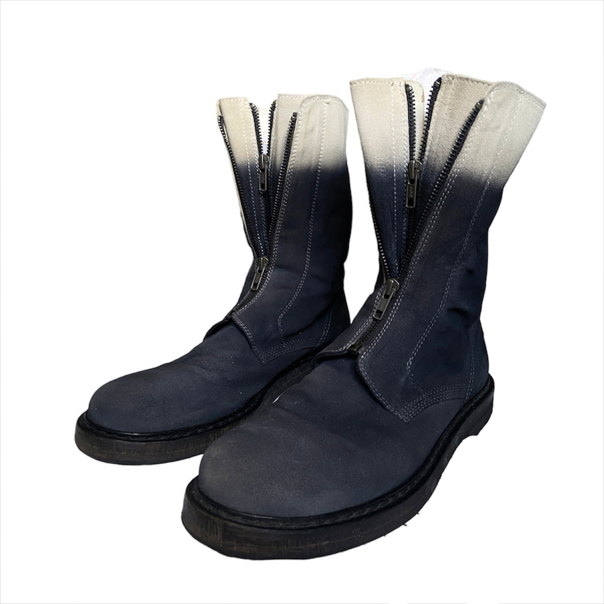 Ann Demeulemeester fw12 gradient dye double zipper leather boots