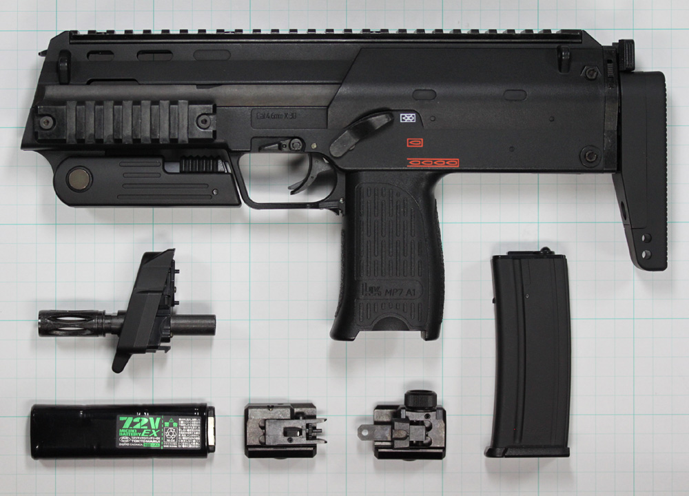 電拳 電動コンパクトマシンガン・H&K MP7A1(コン電 MP7)の分解・組み立て1