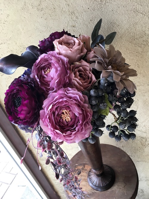 シック紫のアートフラワーオーダーメイド花ギフト店DesertRose通販