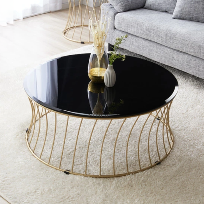 センターテーブル ガラス テーブル 幅90 ローテーブル ラウンド