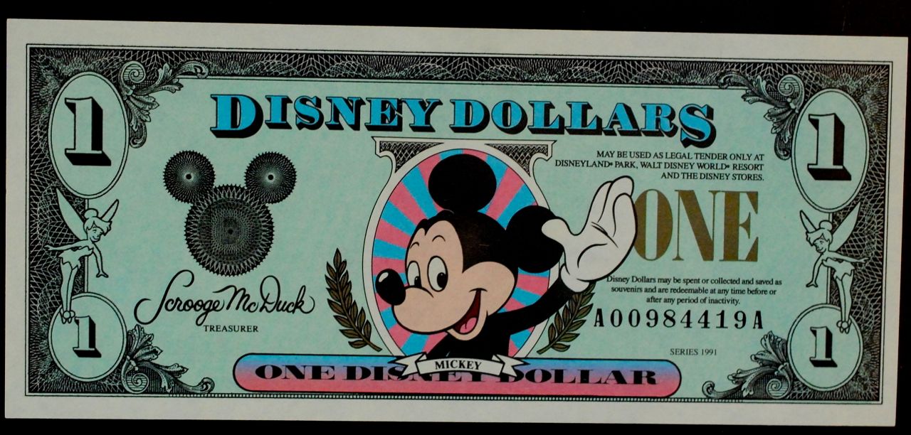 Currency With Character - Disney Dollars - Living a Disney