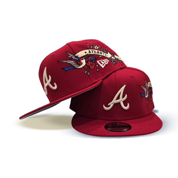 Red Atlanta Braves Gray Bottom City Art Side Patch New Era 9Fifty