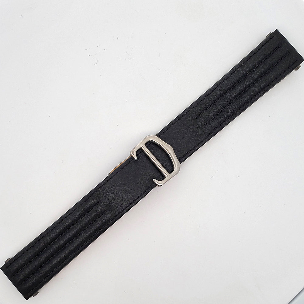 OEM Cartier Roadster Black Leather Strap 19mm with Deployment Buckle