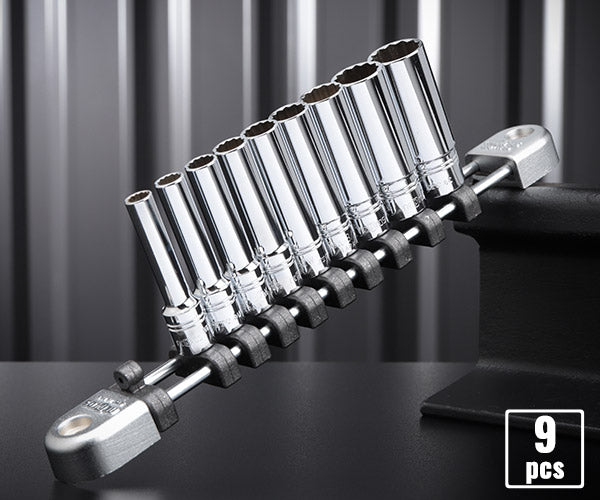 ネプロス 6.3sq.ディープソケットセット（十二角）[9コ組]インチサイズ