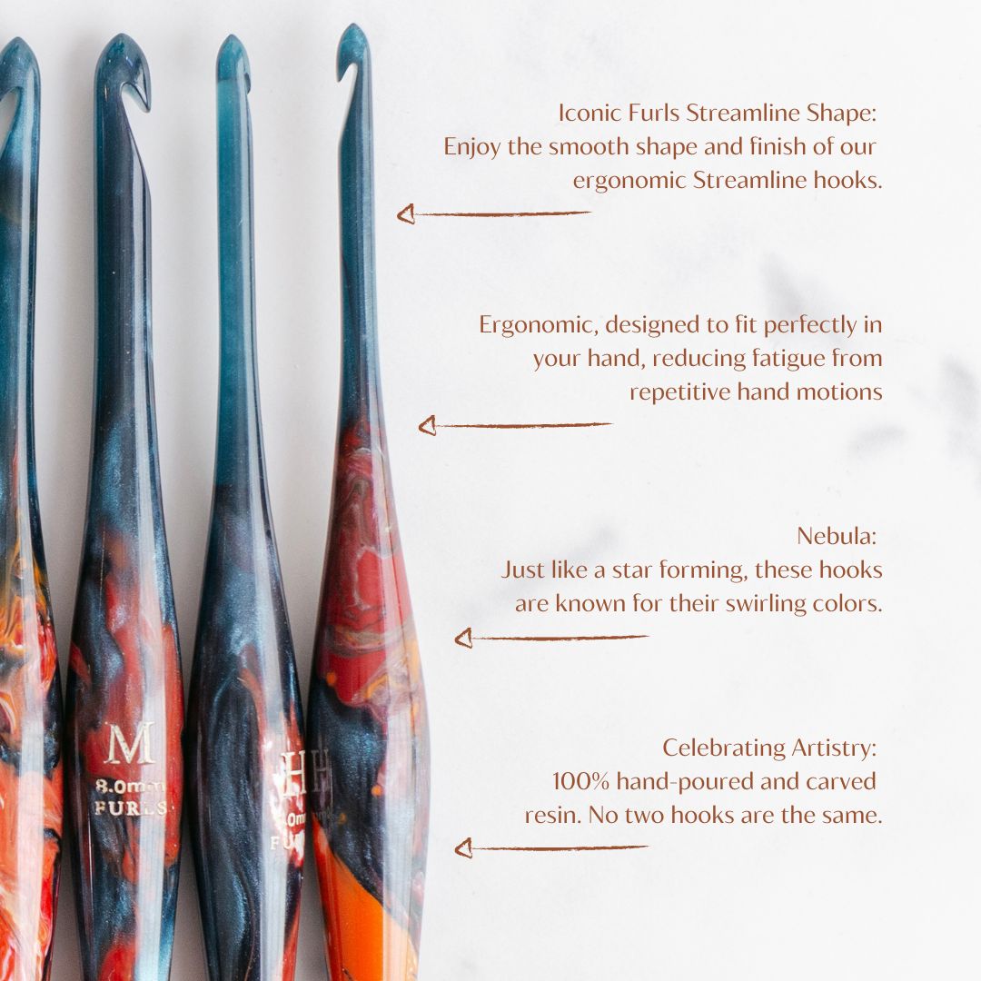 Limited Edition Nebula Streamline Resin Galaxy Crochet Hook