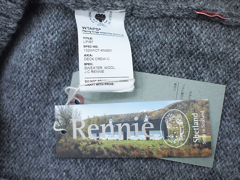 WTAPS 'DECK CREW-C / SWEATER. WOOL. J C RENNIE'セーター ニット