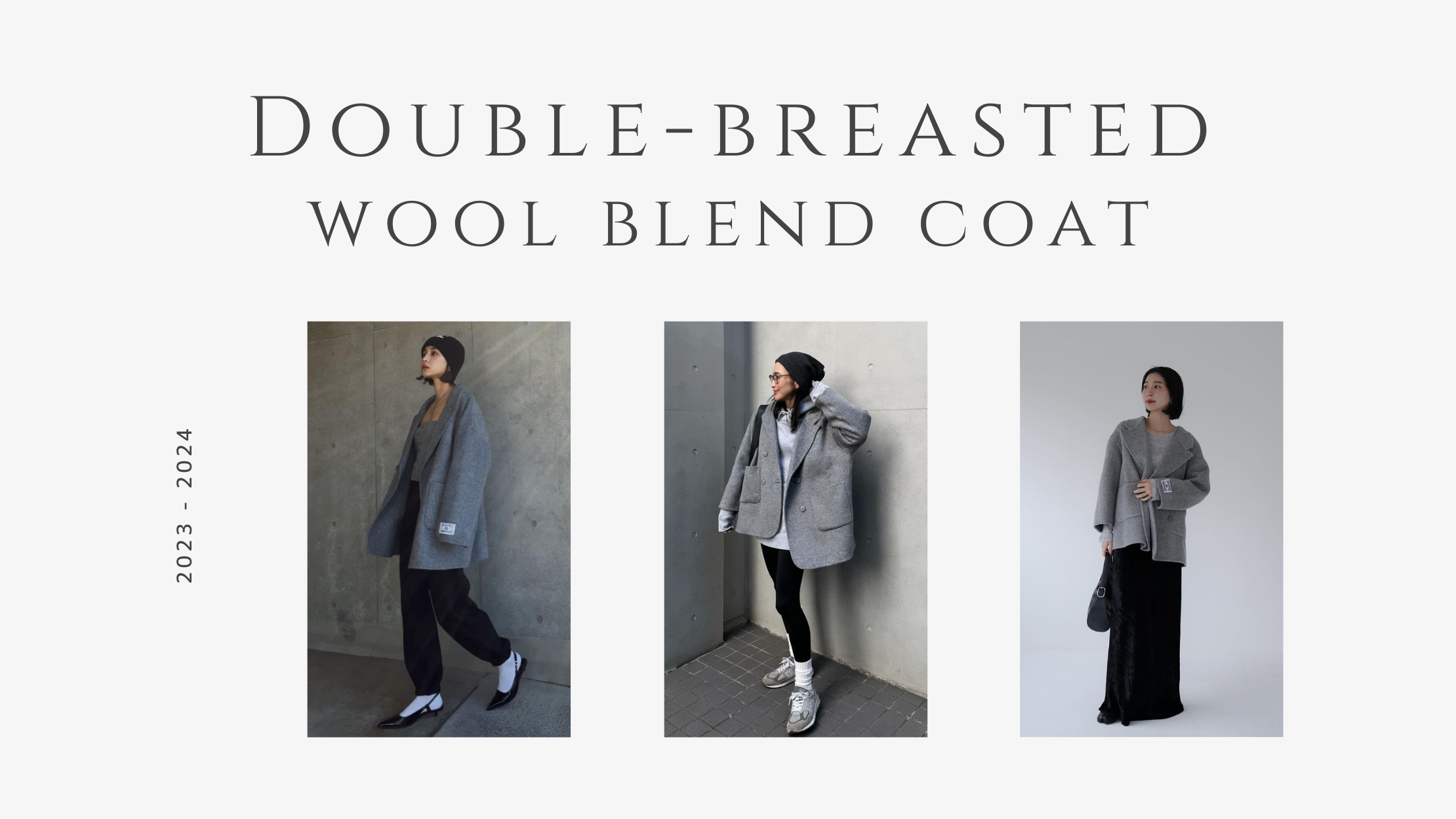 再入荷】売れ筋NO.1 Double-breasted wool blend coat – gypsophila