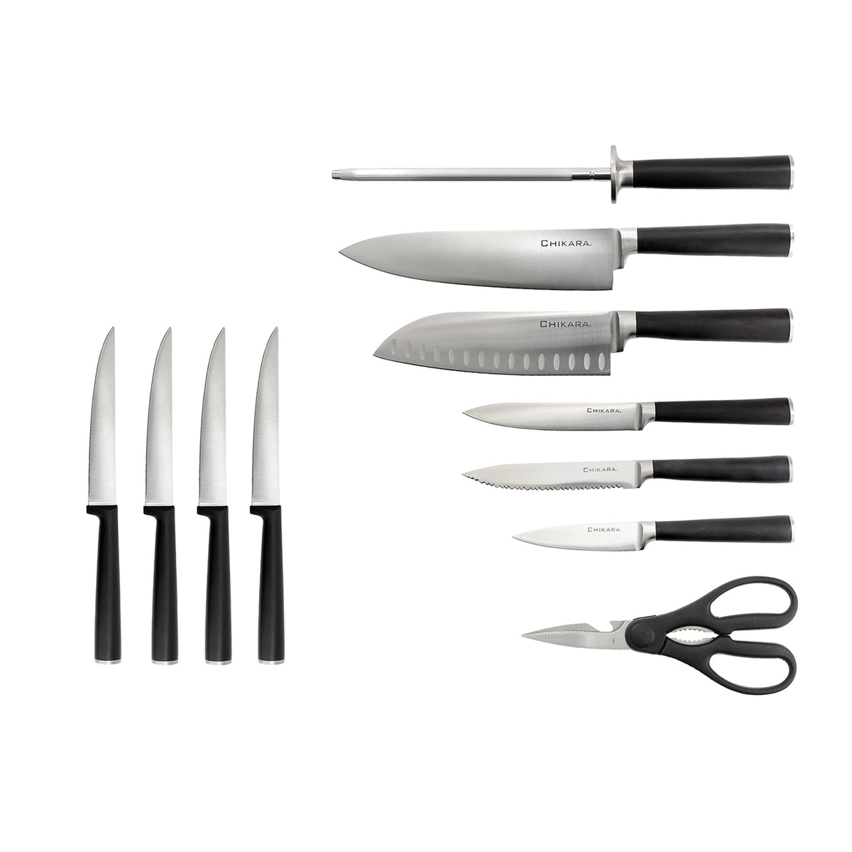 Chikara Series: 12 Piece Cutlery Set with Bamboo Block – Ginsu