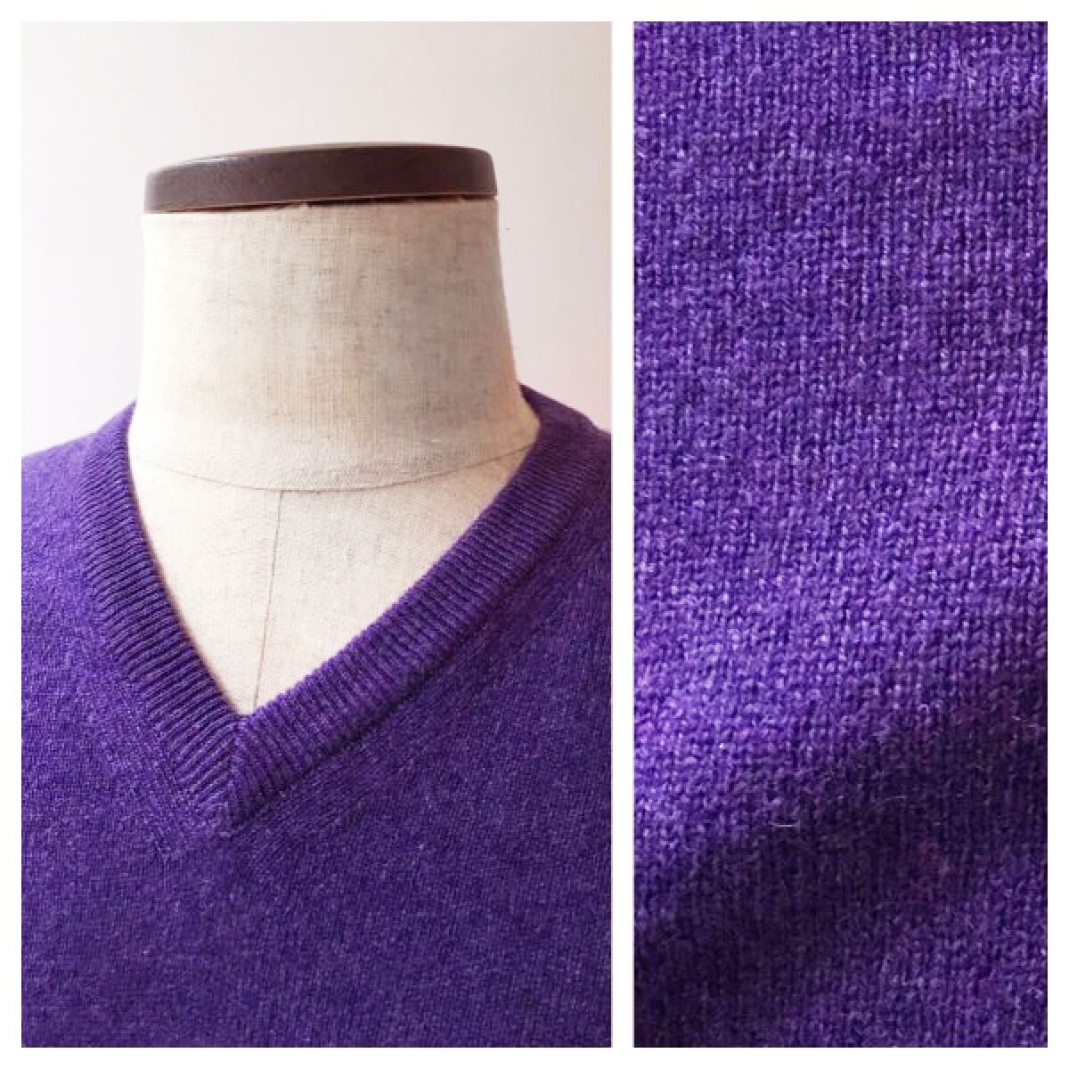 FEDELI / フェデーリ】カシミヤVネックニットセーター パープル