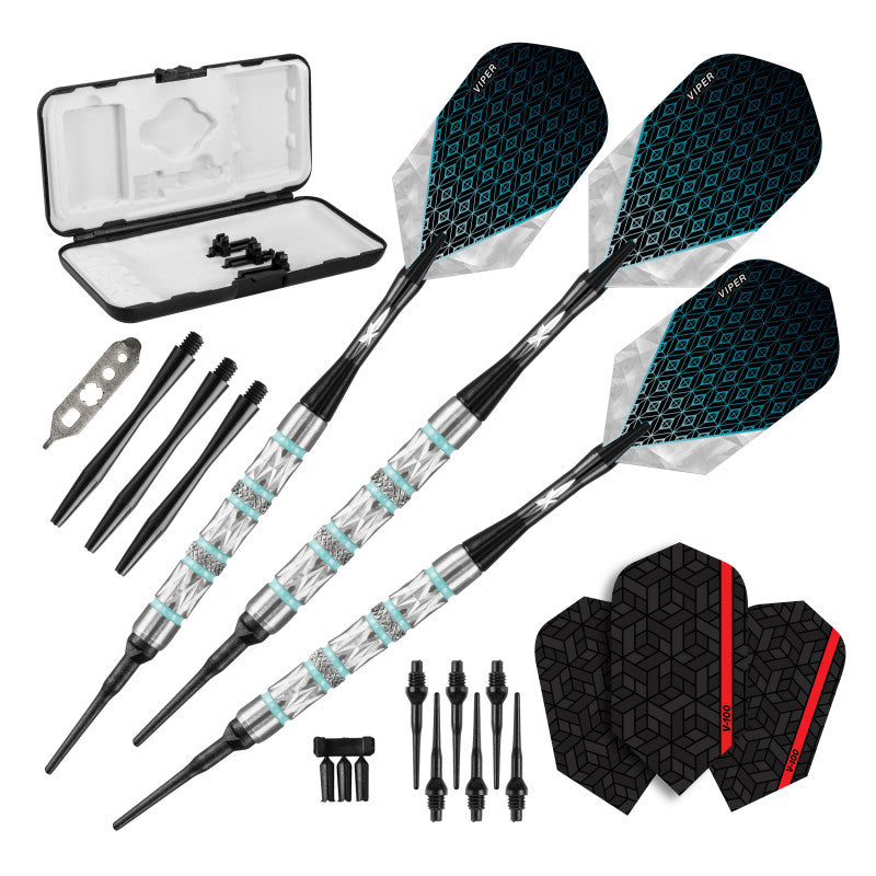 Viper Diamond Darts 90% Tungsten Soft Tip Dart Set Turquoise Rings
