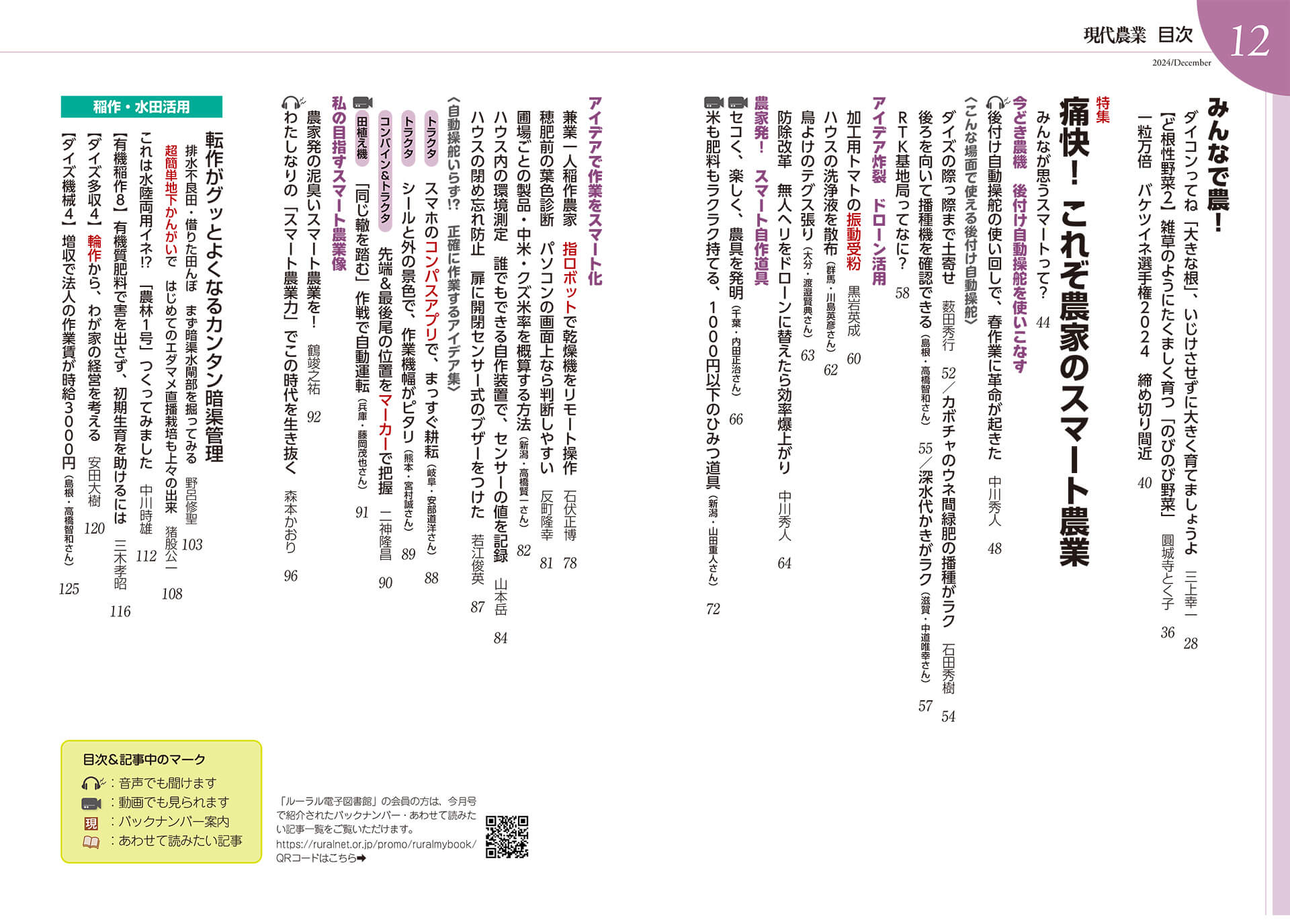 2024年12月号｜目次 - 現代農業WEB