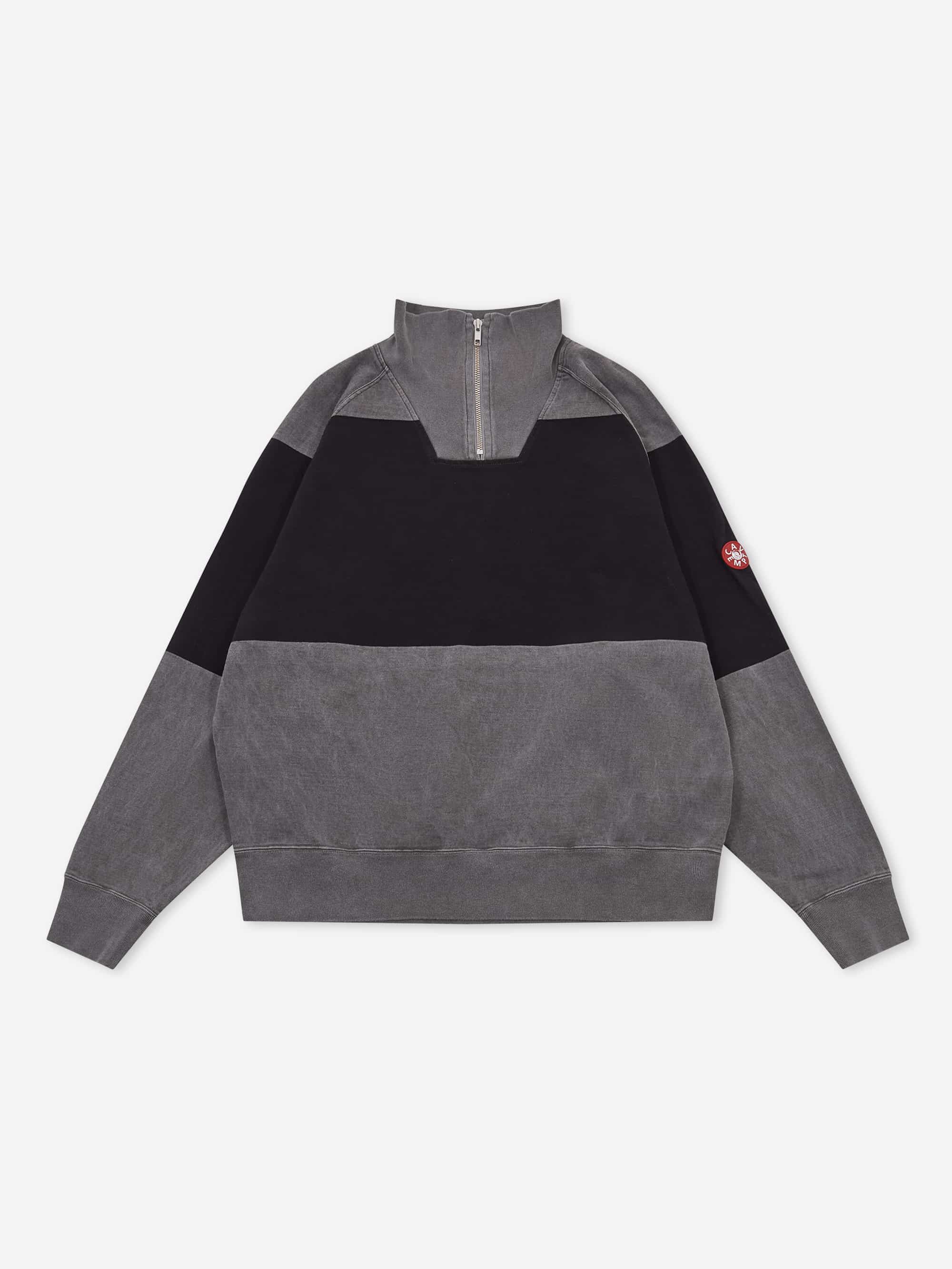 C.E Cav Empt Overdye Stripe Half Zip - Grey – Goodhood