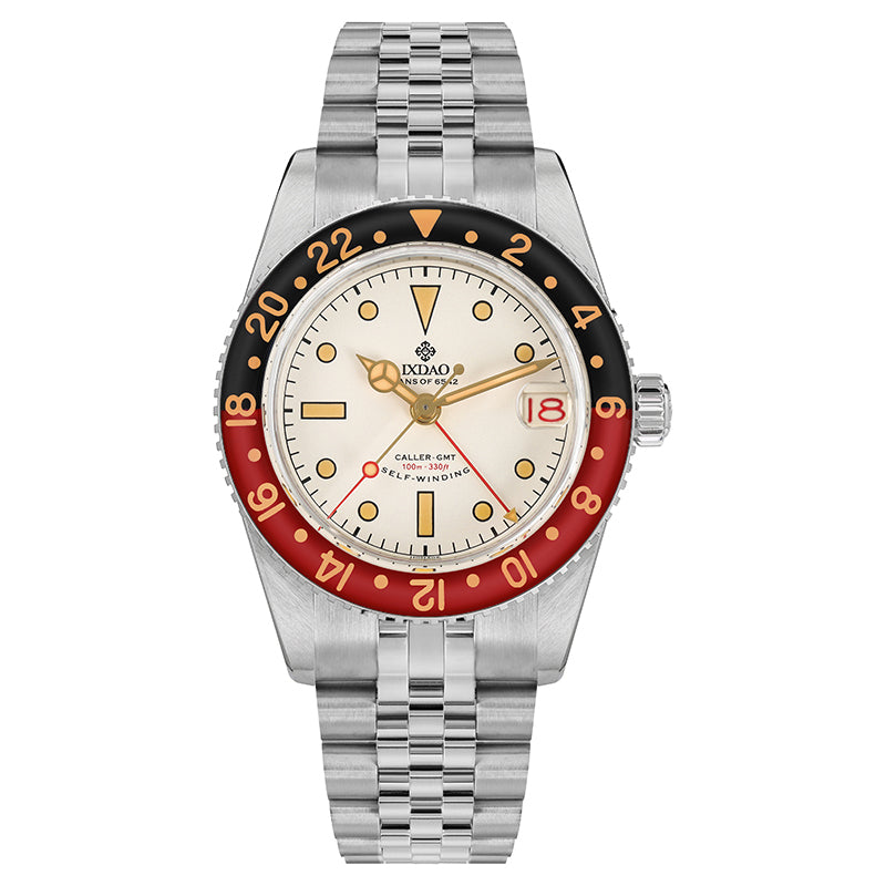 IXDAO 6542 Vintage 38MM NH34 GMT 904L Automatic Dive Watch White