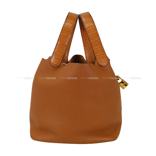 HERMES エルメス ハンドバッグ ゴビ PM ゴールド クシュベル ゴールド