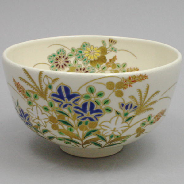 茶器/茶道具 抹茶茶碗】 秋草 木場紅園作 花山窯 – 今屋静香園