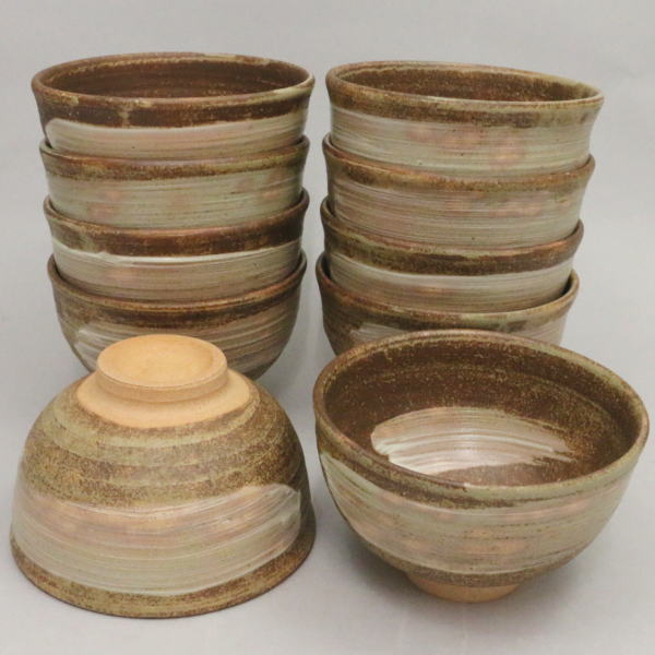 茶器/茶道具 抹茶茶碗/イラホ】 数茶碗 信楽焼き 伊羅保 刷毛目 西尾香