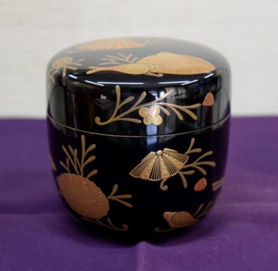 五代川端近左 海松貝蒔絵大棗 内銀溜 而妙斎御家元 | 茶道具 小西康の