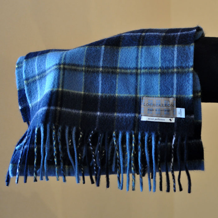 mina perhonen tartan カシミヤマフラーBLU | Lin total fashion place