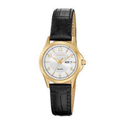 Citizen Quartz Womens Black Leather Strap Watch Eq0593-26a - JCPenney
