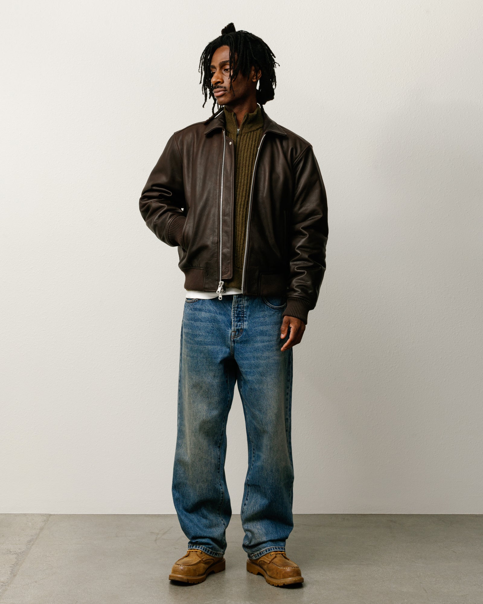 Leather Flight Jacket – Dark Brown | Outerwear | Stüssy Japan