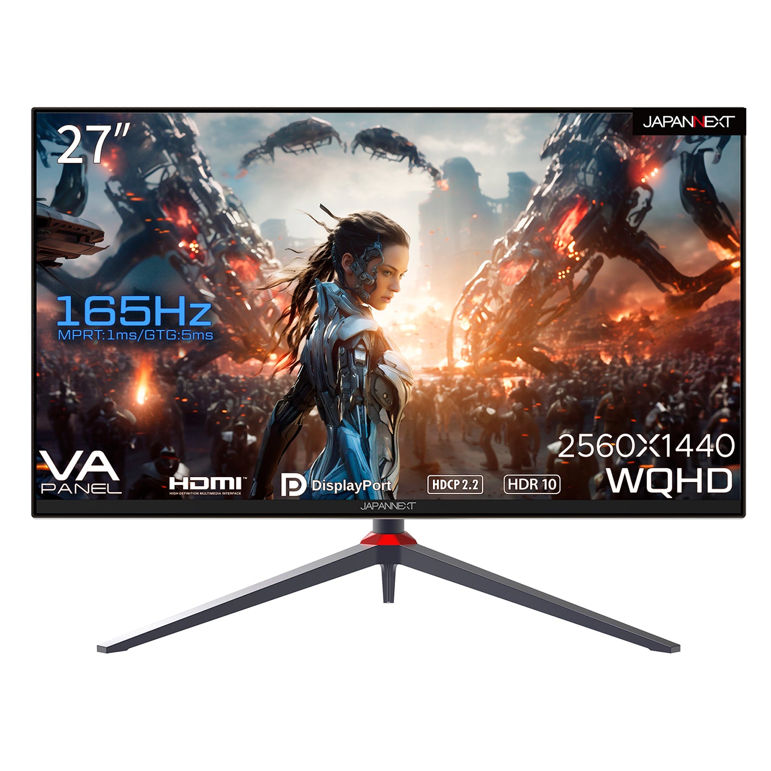 JAPANNEXT 27インチWQHD(2560x1440)解像度165Hz対応ゲーミングモニター