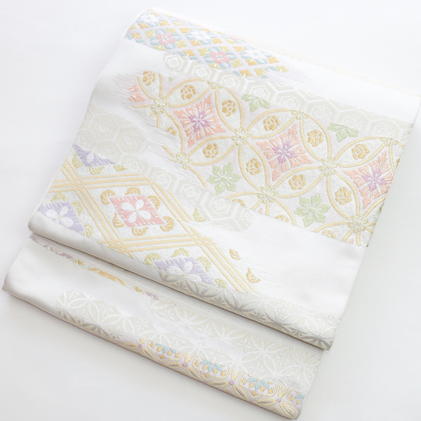 きものSalon掲載品【川島織物】本袋帯 （白地、雅霞）仕立税込