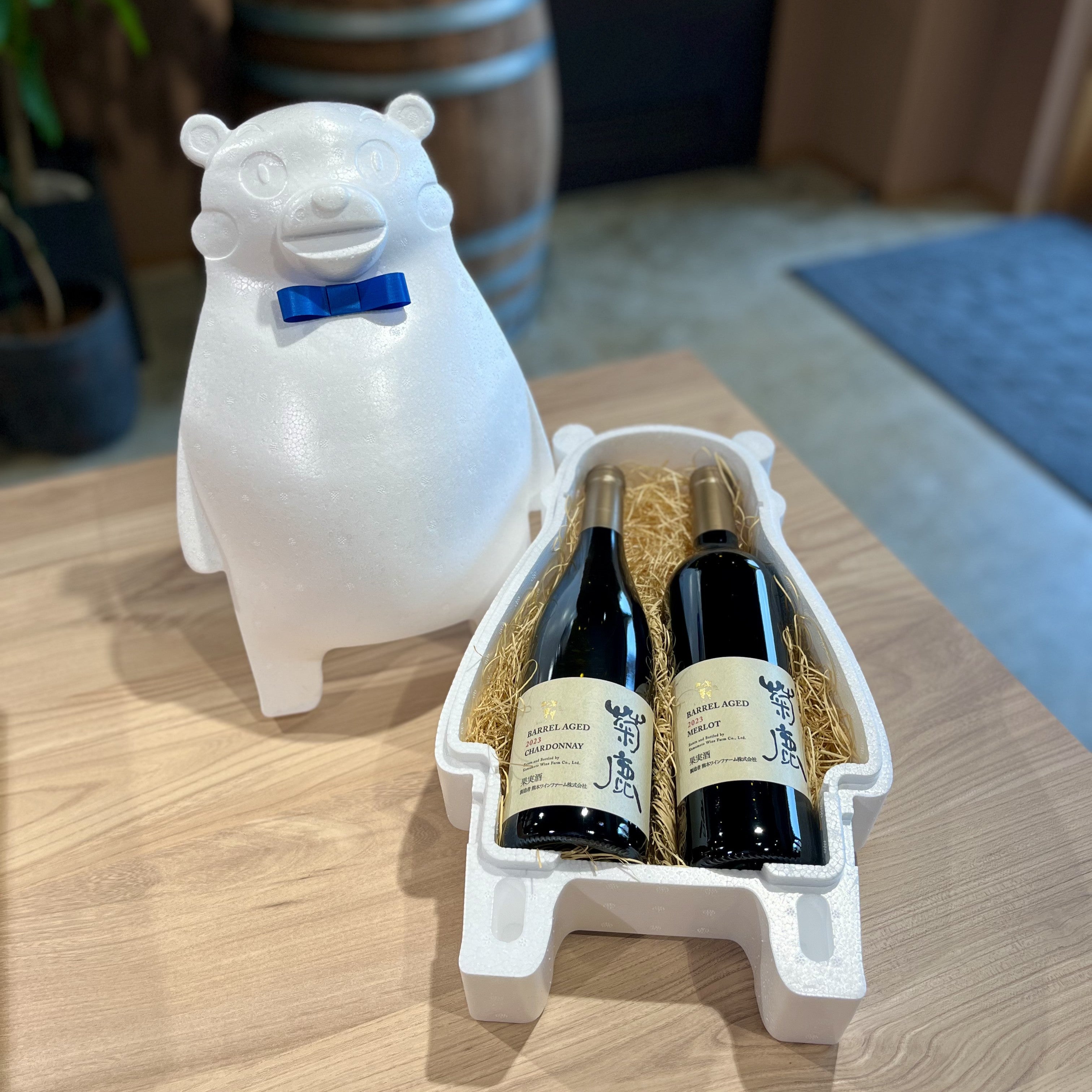 くまモン☆ギフト箱付き】菊鹿シャルドネ樽熟成2023＆菊鹿メルロ樽熟成