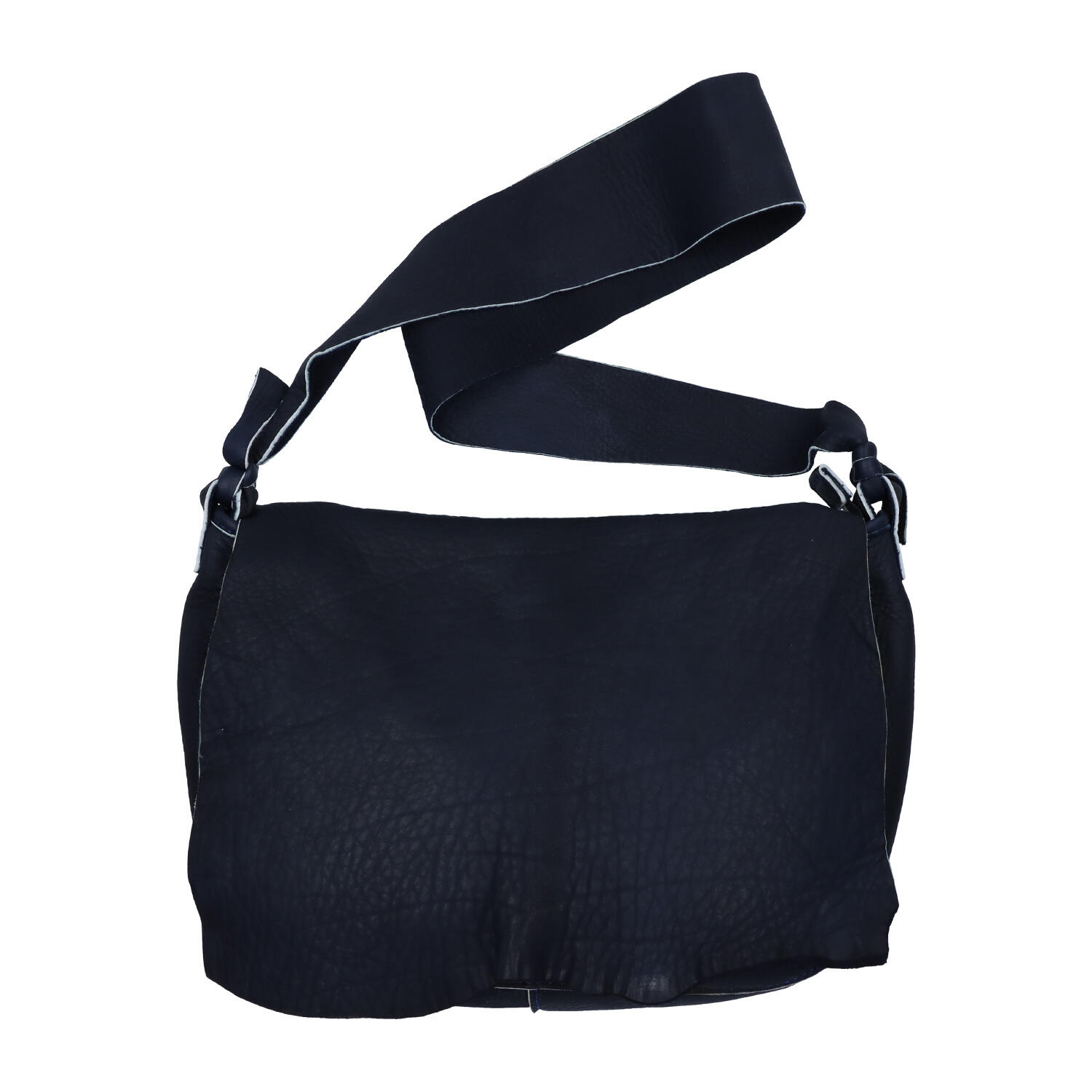 総手縫い鹿革断ち切り蓋付きショルダーバッグL | 株式会社 KAZINO