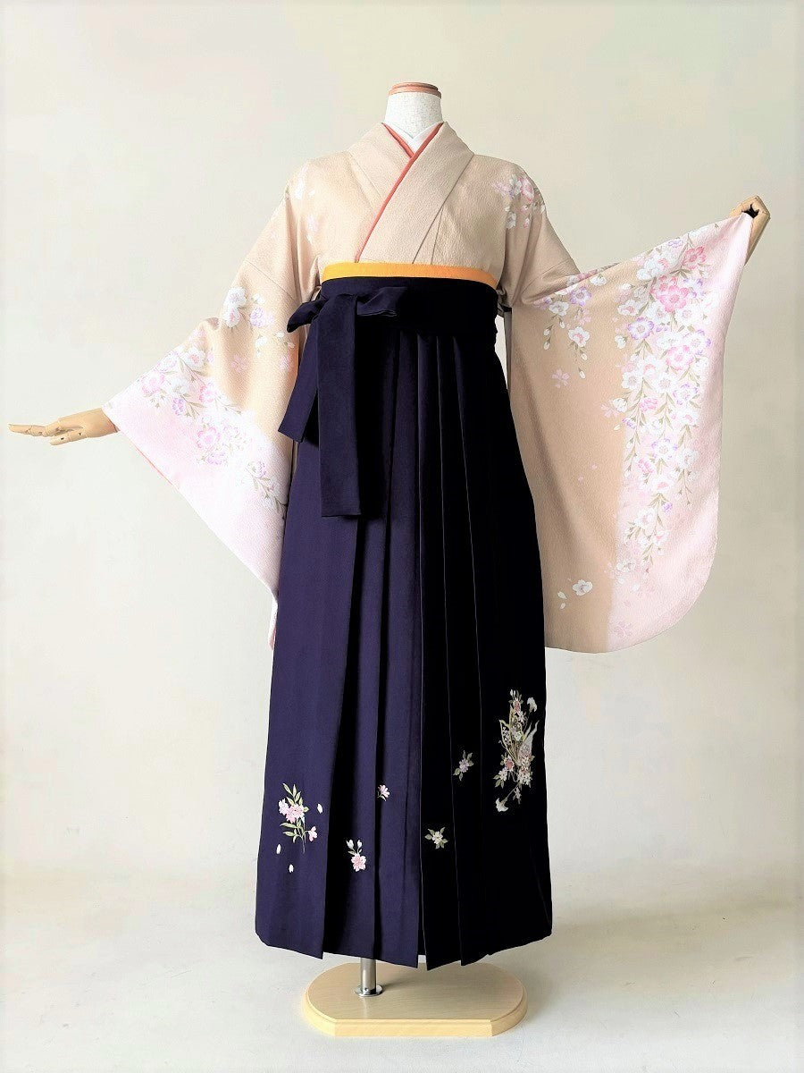 はむいちな 様 ロボホン 服 淡青藤色&山葵色 きもの 仙台平袴風 羽織