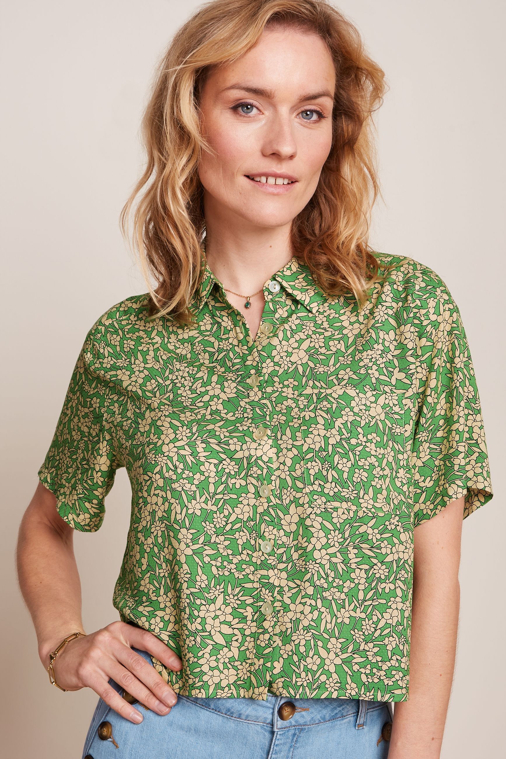 Evelina Blouse Paradis - Jasmin Green – King Louie