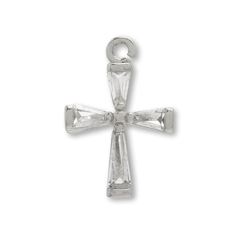 チャーム キュービックジルコニア クロス No.2 ロジウムカラー – 貴和