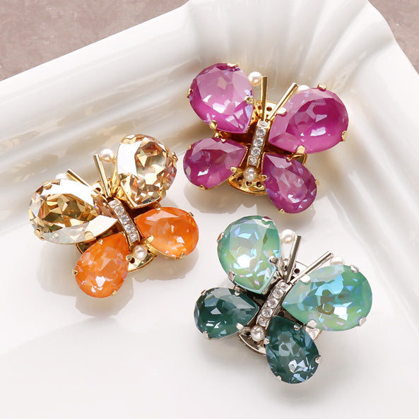 レシピNo.KR1089 貴和クリスタルのビジューバタフライブローチ – 貴和