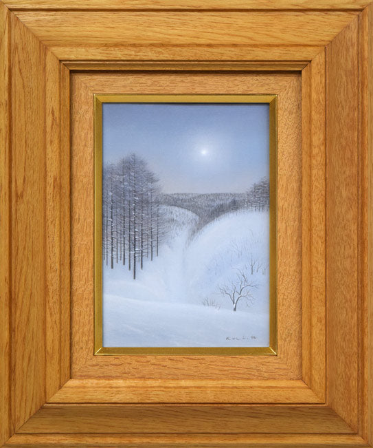 越智紀久張「冬山（北海道風景）」油絵・SM 絵画買取・販売の小竹美術