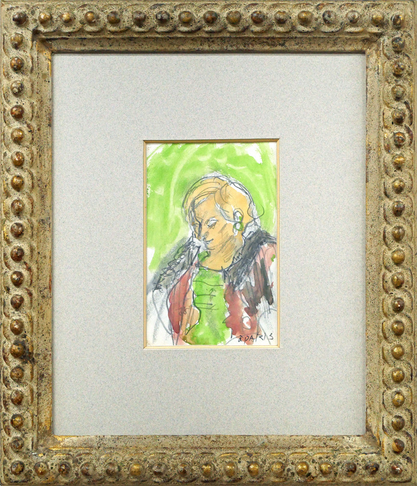 原精一「パリジェンヌ（PARIS）」水彩画デッサン 絵画買取・販売の小竹美術